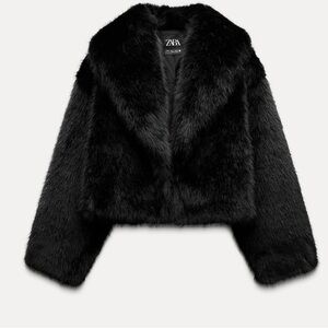 Zara Black fur coat